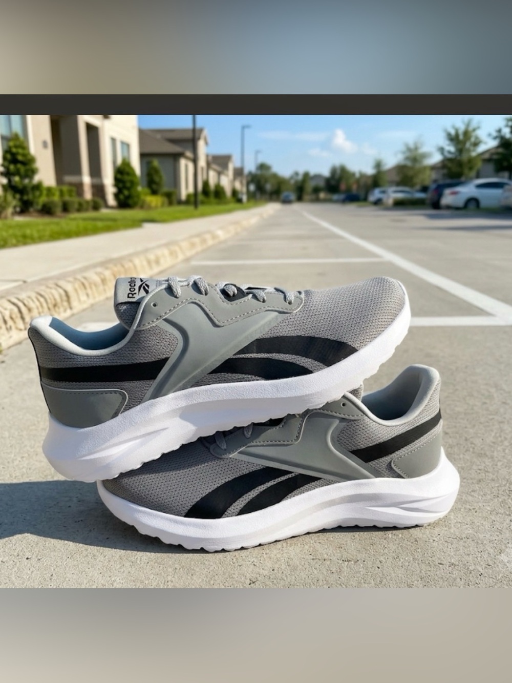 Reebok Energen Lux Sneaker, Grey/Black/Grey, Men's 8.5 Women’s 10 (US) NEW